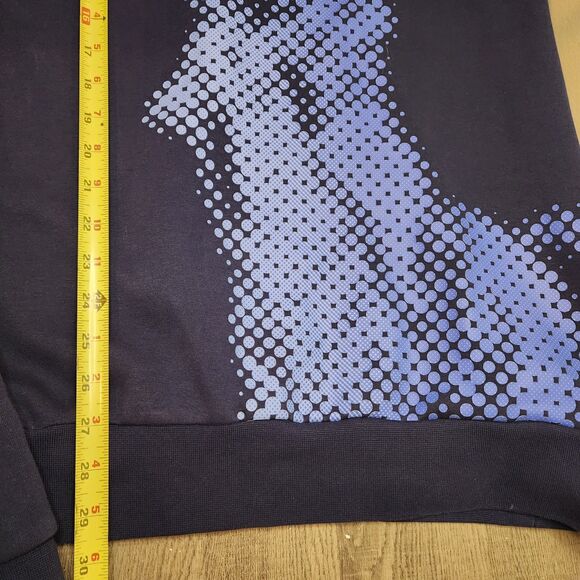 Polo Ralph Lauren Hoodie Sweatshirt Big Pony Dot War Print Mens Size XL Blue - Picture 5 of 7